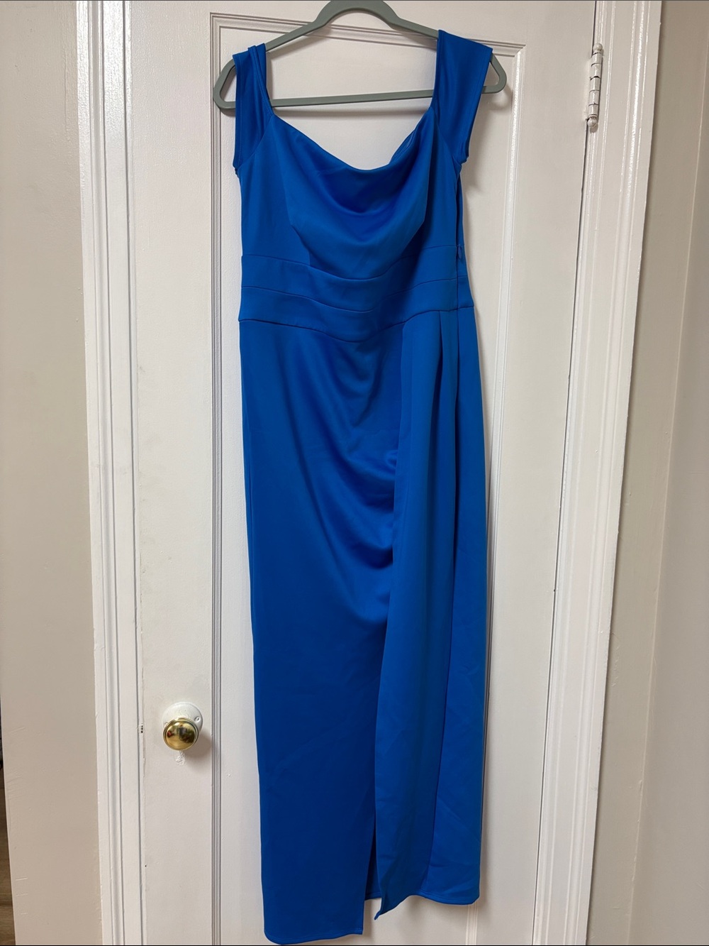 Cowl Neck Maxi Dress in Bright Blue